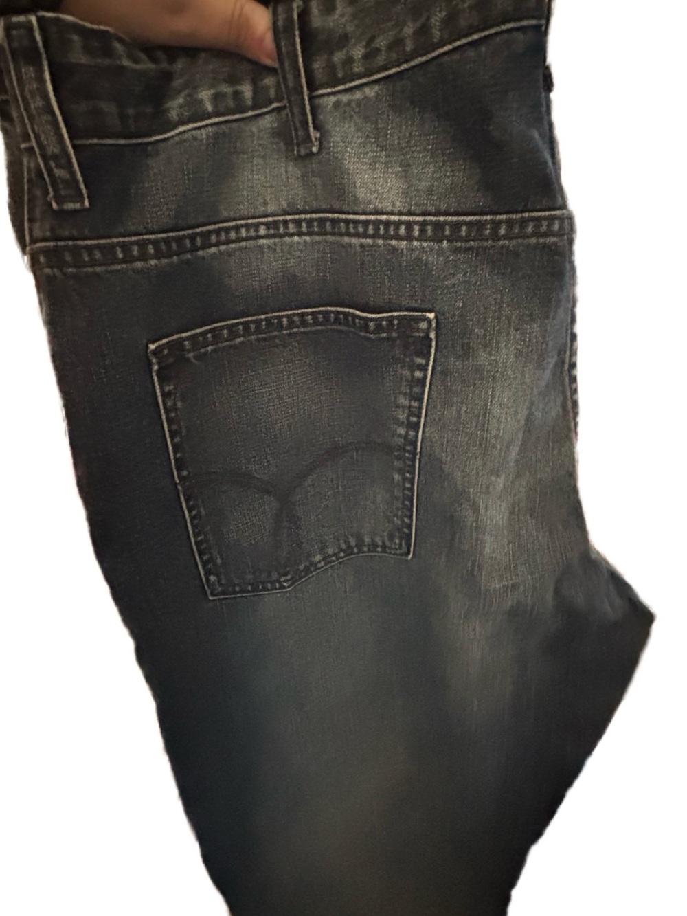 Calvin Klein Men's Washed Dark Blue Relaxed Jeans